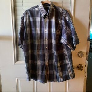 Gant Men's Blue and Gray Plaid Button Down Shirt
